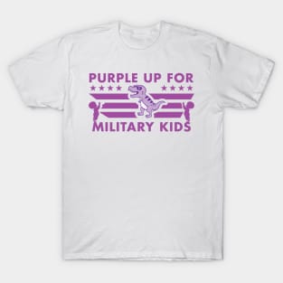 Purple Up For Military Kids Military Child Month dinosaur T-Shirt